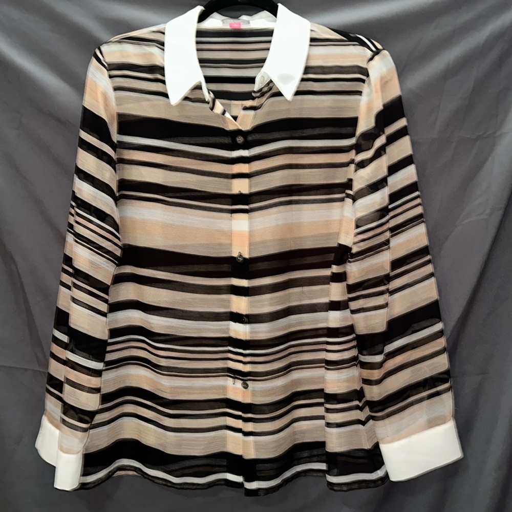 Sheer button-down blouse
